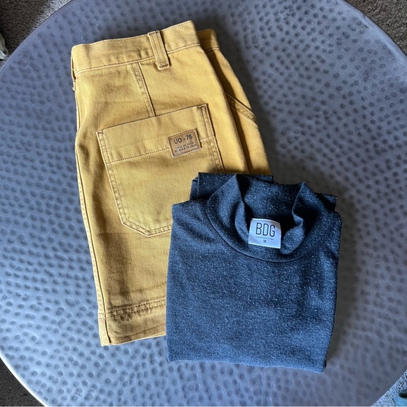 UO BDG Mustard Carpenter Denim Mini Skirt - Picture 9 of 12